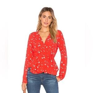 Rolla’s - Dancer Wrap Blouse in Flame Galaxy Long Sleeve Skater Shirt Sz M